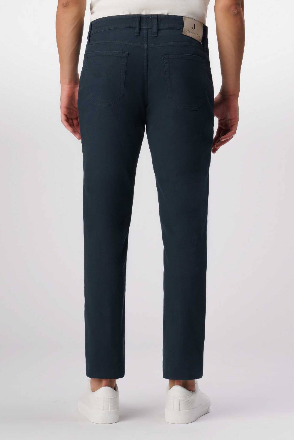 Jeckerson John - Pantalone 5 tasche con toppa in nido d'ape blu scuro Vendita Economica