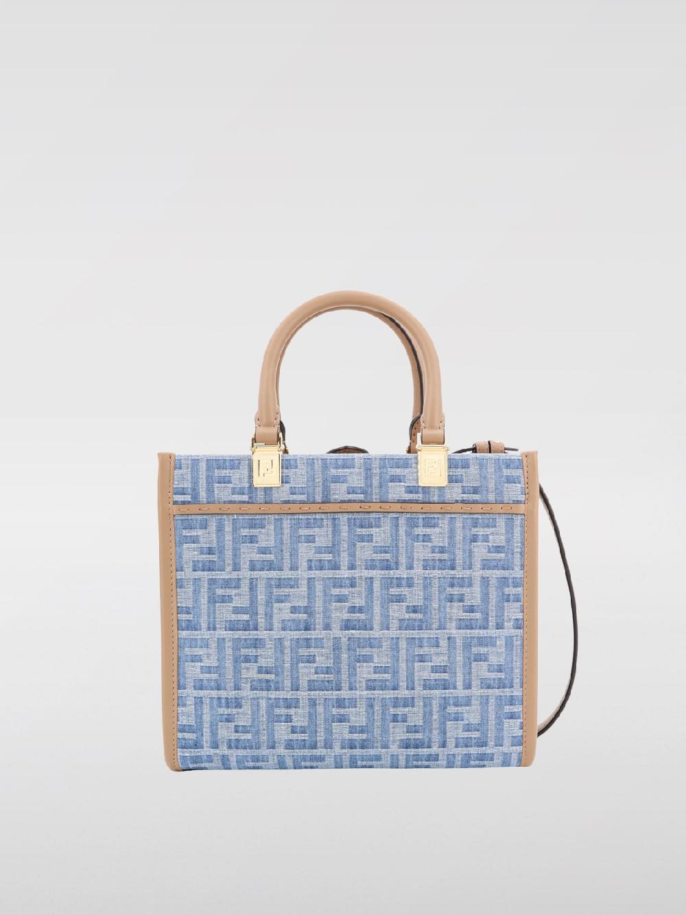 Giglio Borsa Sunshine Fendi in denim con monogram FF all over Qualità