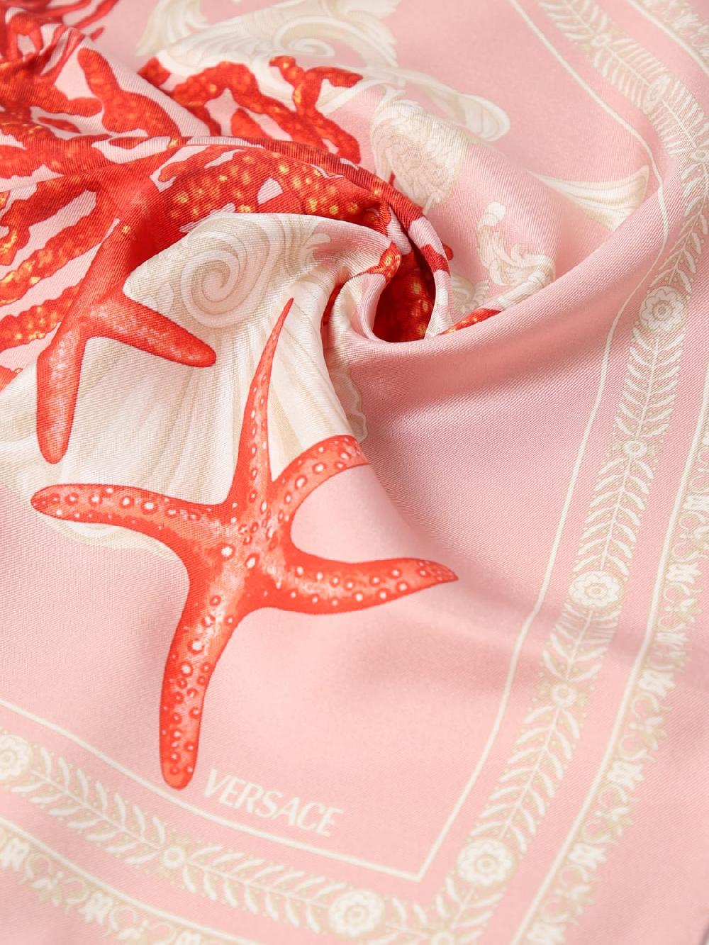 Giglio Foulard Barocco Sea Versace in seta stampata Outlet