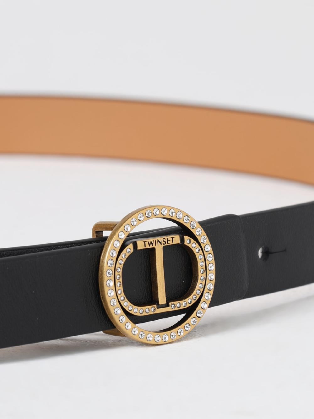 Giglio Cintura Oval T Twinset in pelle sintetica con strass Spedizione Gratuita