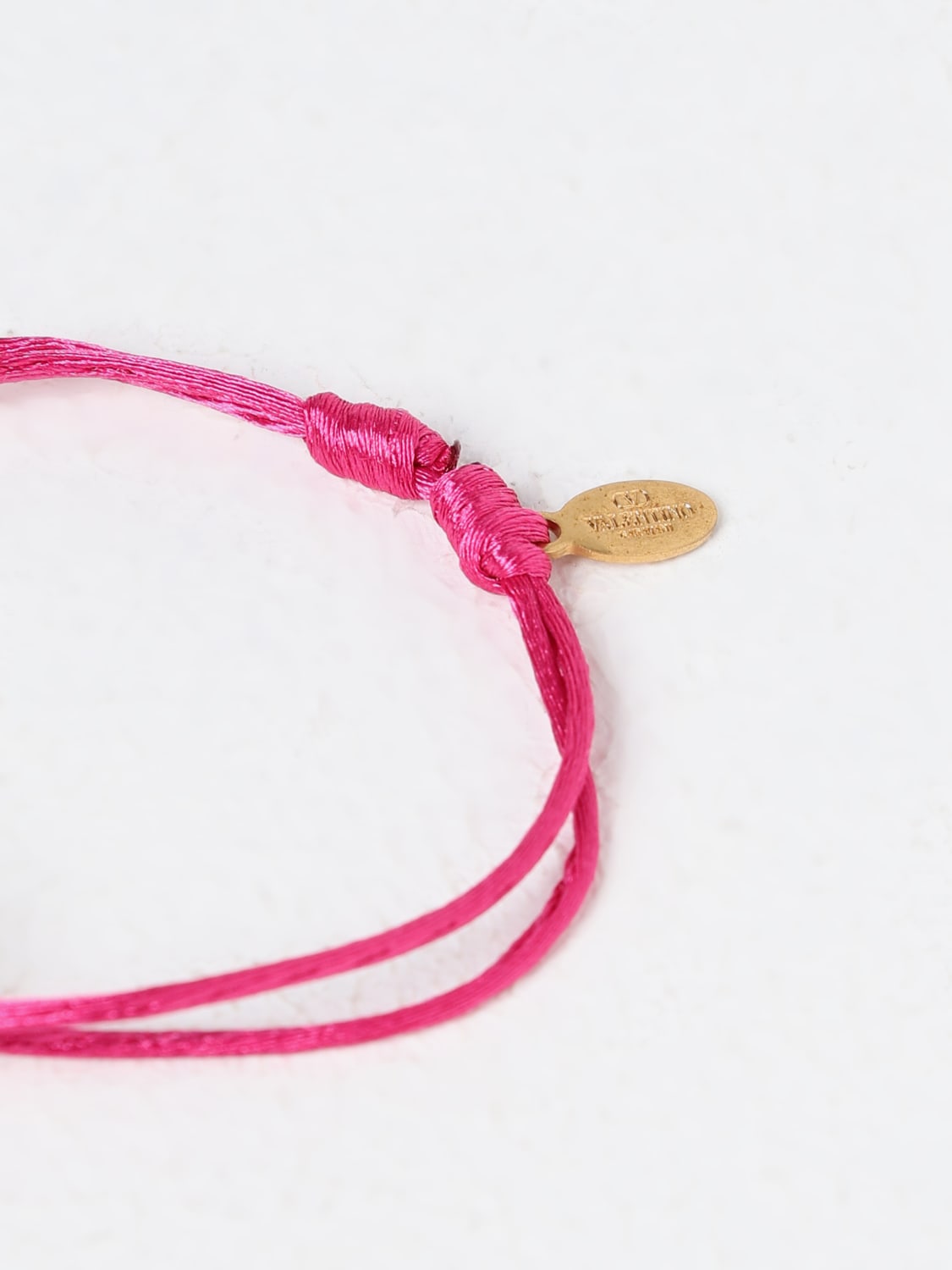 Giglio Bracciale VLogo Signature Valentino Garavani in tessuto ed ottone con strass In Vendita
