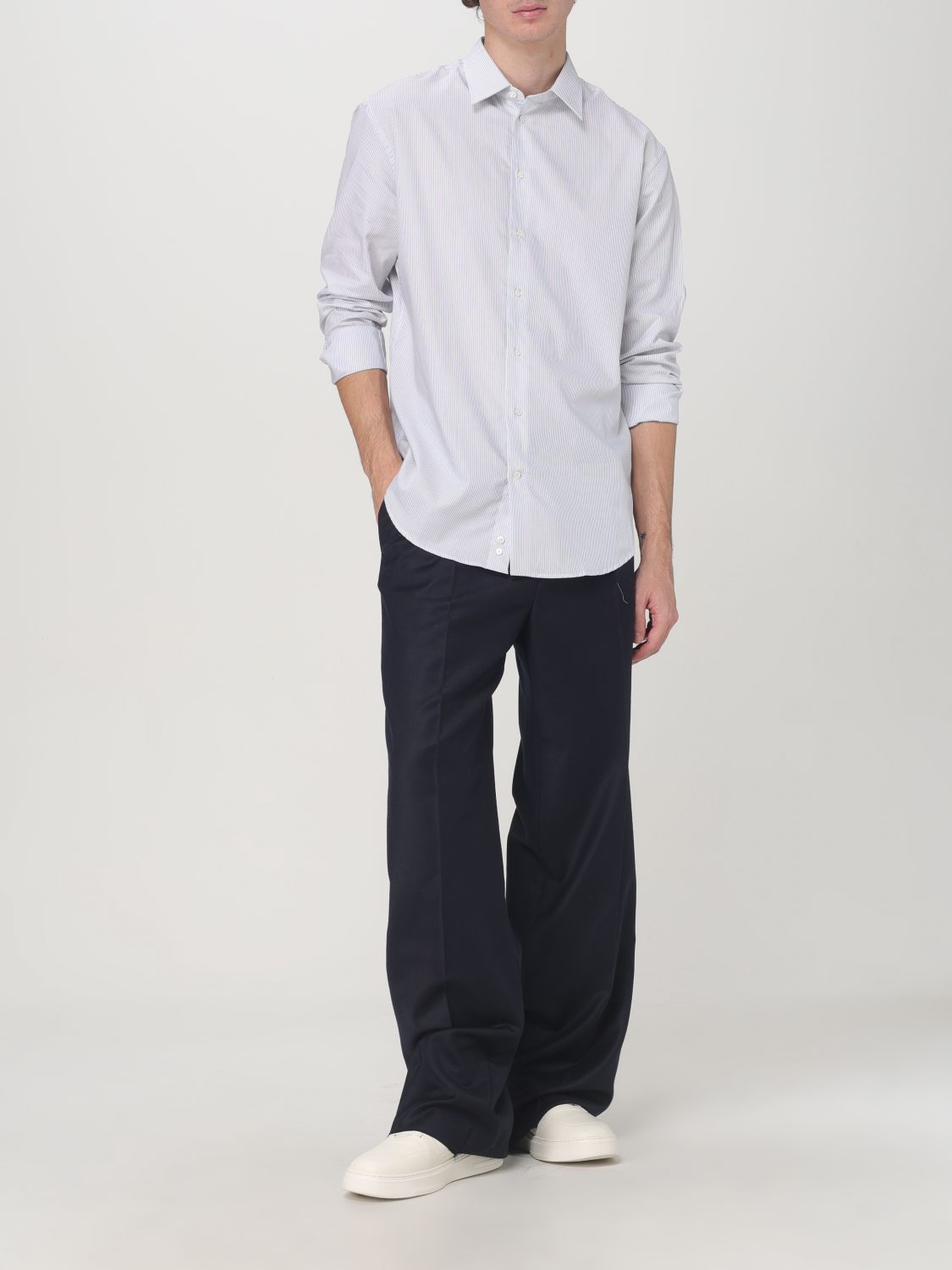 Giglio Pantalone Emporio Armani in lana vergine Vendita Economica