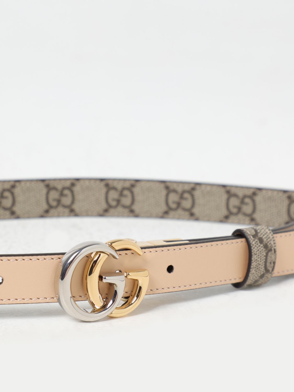 Giglio Cintura Marmont Gucci reversibile in pelle e tessuto GG Supreme Outlet