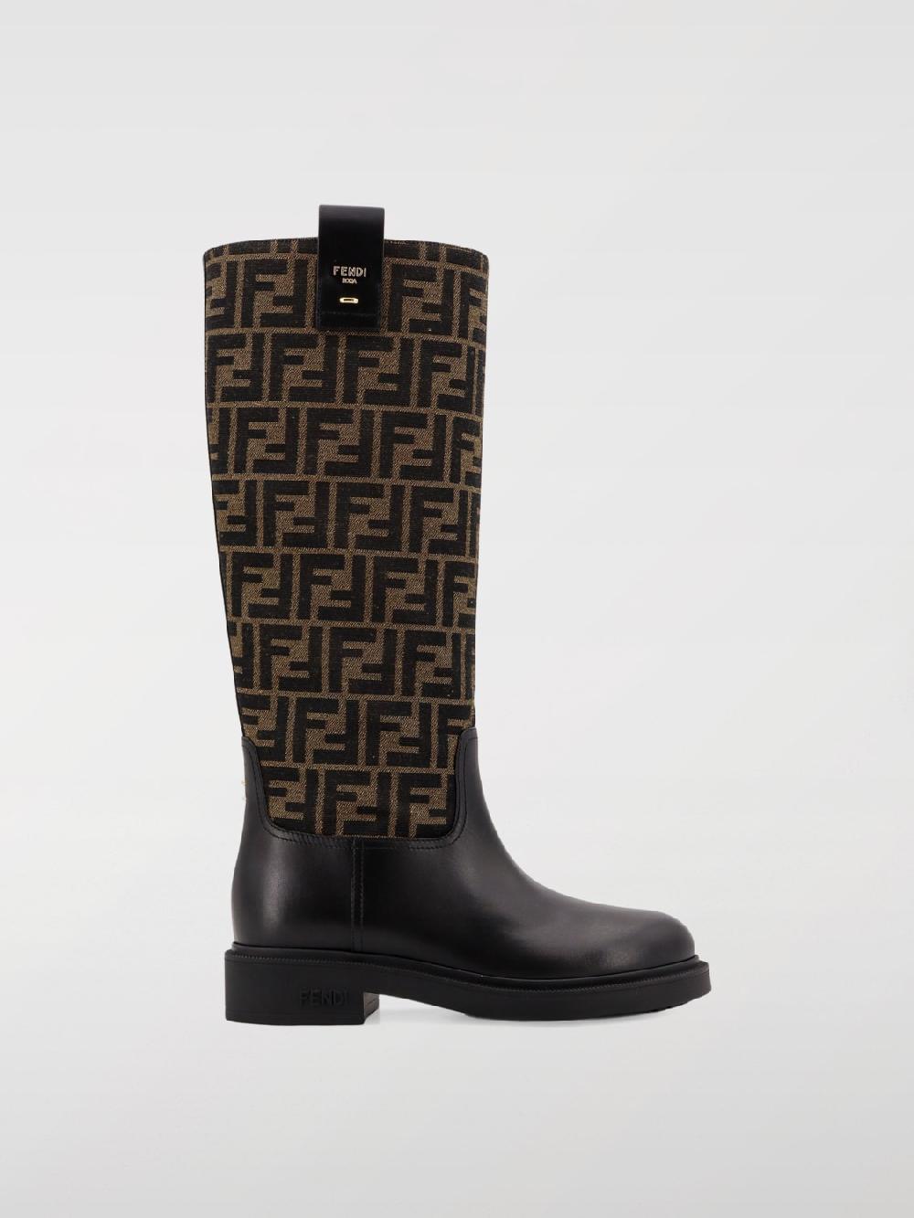 Giglio Stivale Filo Fendi in tessuto jacquard e pelle Black Friday Prezzi