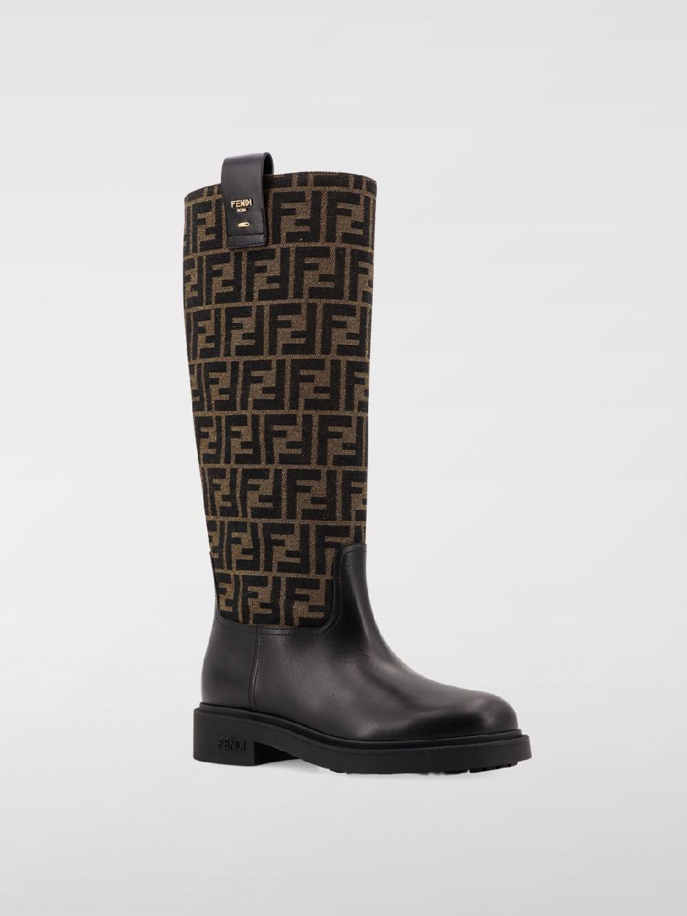 Giglio Stivale Filo Fendi in tessuto jacquard e pelle Black Friday Prezzi