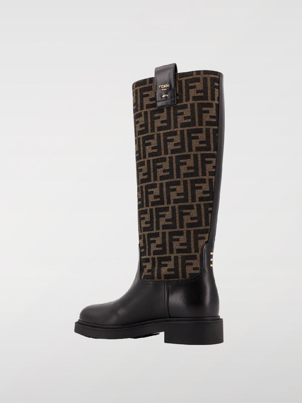 Giglio Stivale Filo Fendi in tessuto jacquard e pelle Black Friday Prezzi