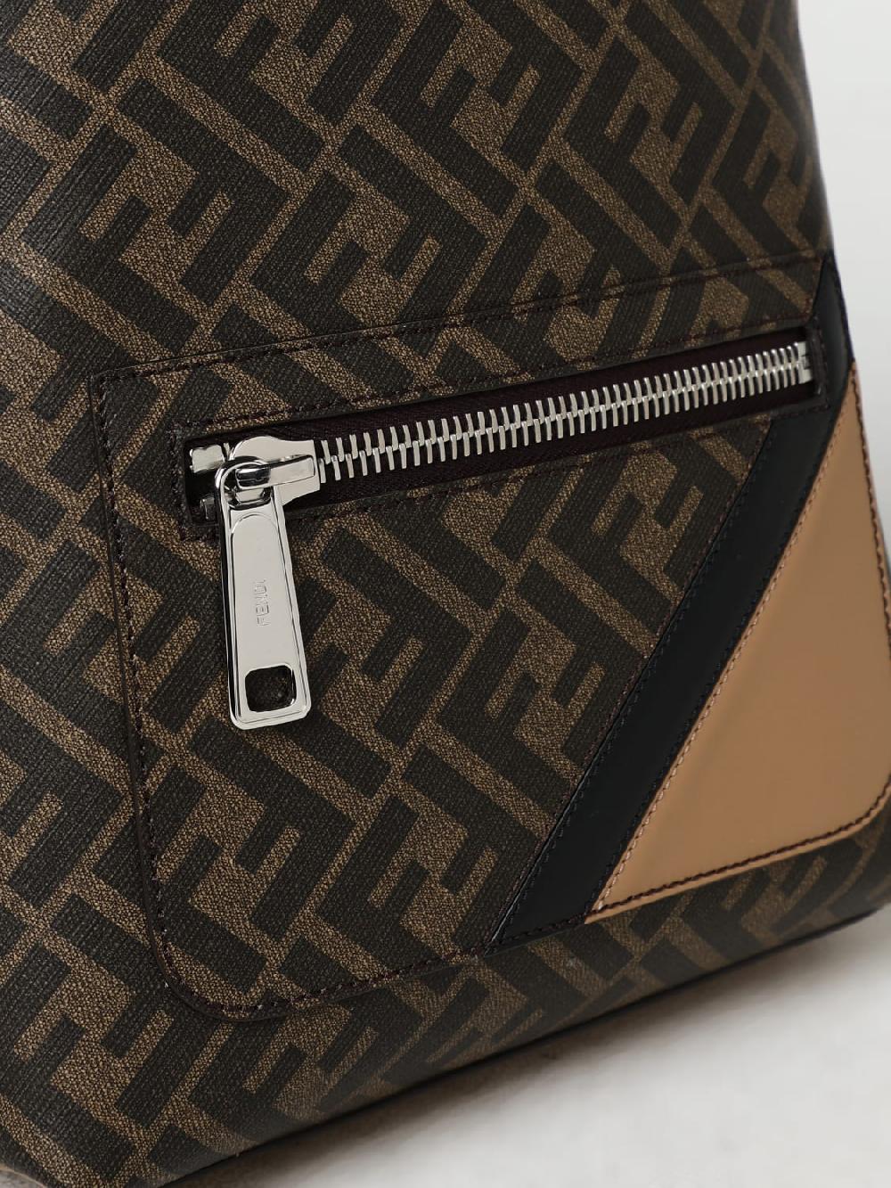 Giglio Zaino Diagonal Fendi in tessuto spalmato con monogram FF all over Saldi Di Fabbrica
