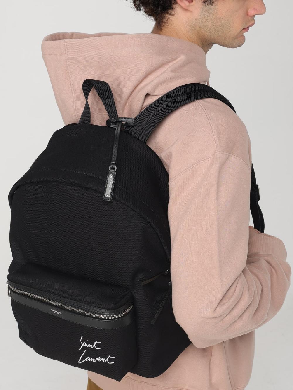 Giglio Zaino Saint Laurent in canvas di cotone e pelle Negozio