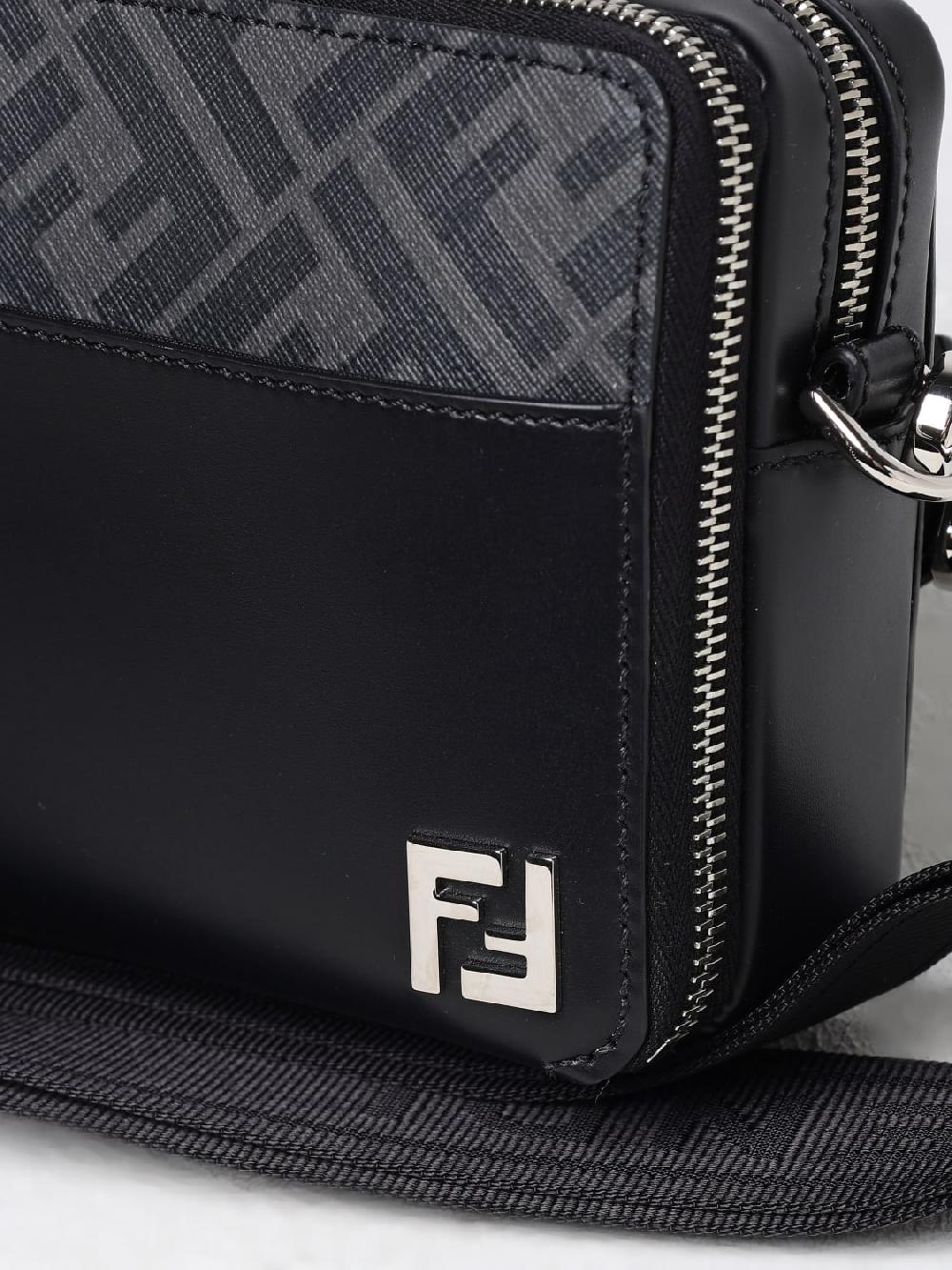 Giglio Borsa Squared FF Fendi in pelle e tela FF Offerta esclusiva