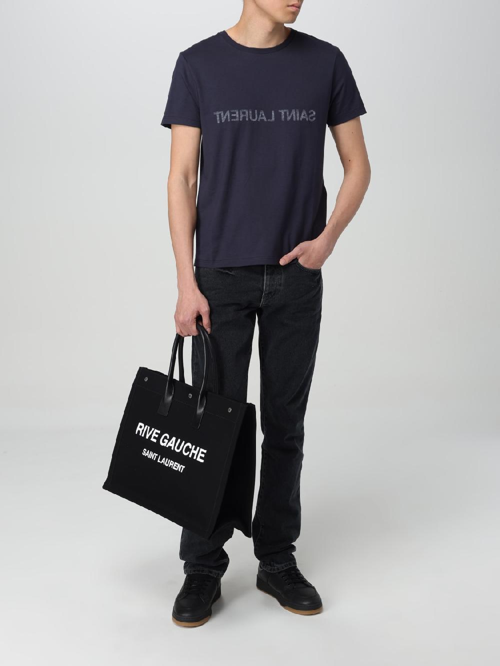 Giglio Borsa Rive Gauche Saint Laurent in canvas di cotone Offerta per la Festa della Mamma