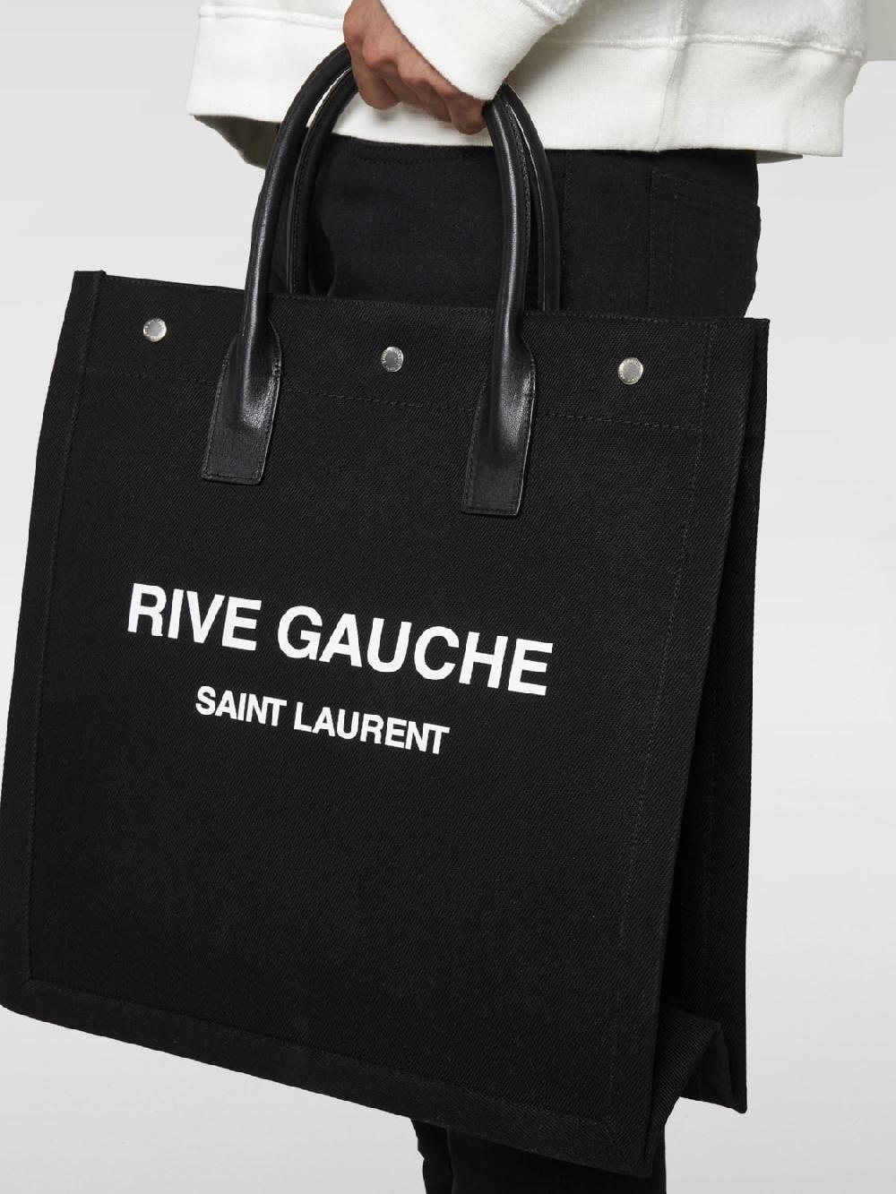 Giglio Borsa Rive Gauche North/South Saint Laurent in canvas di cotone Latest fashion