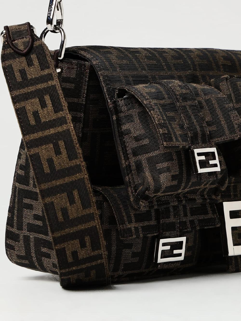 Giglio Borsa Maxi Multipocket Baguette FF Fendi in tessuto jacquard Online Outlet