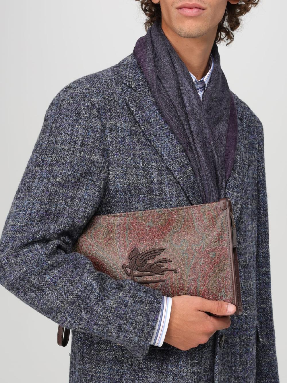 Giglio Pouch Etro in cotone spalmato con Paisley all over Sconti VIP