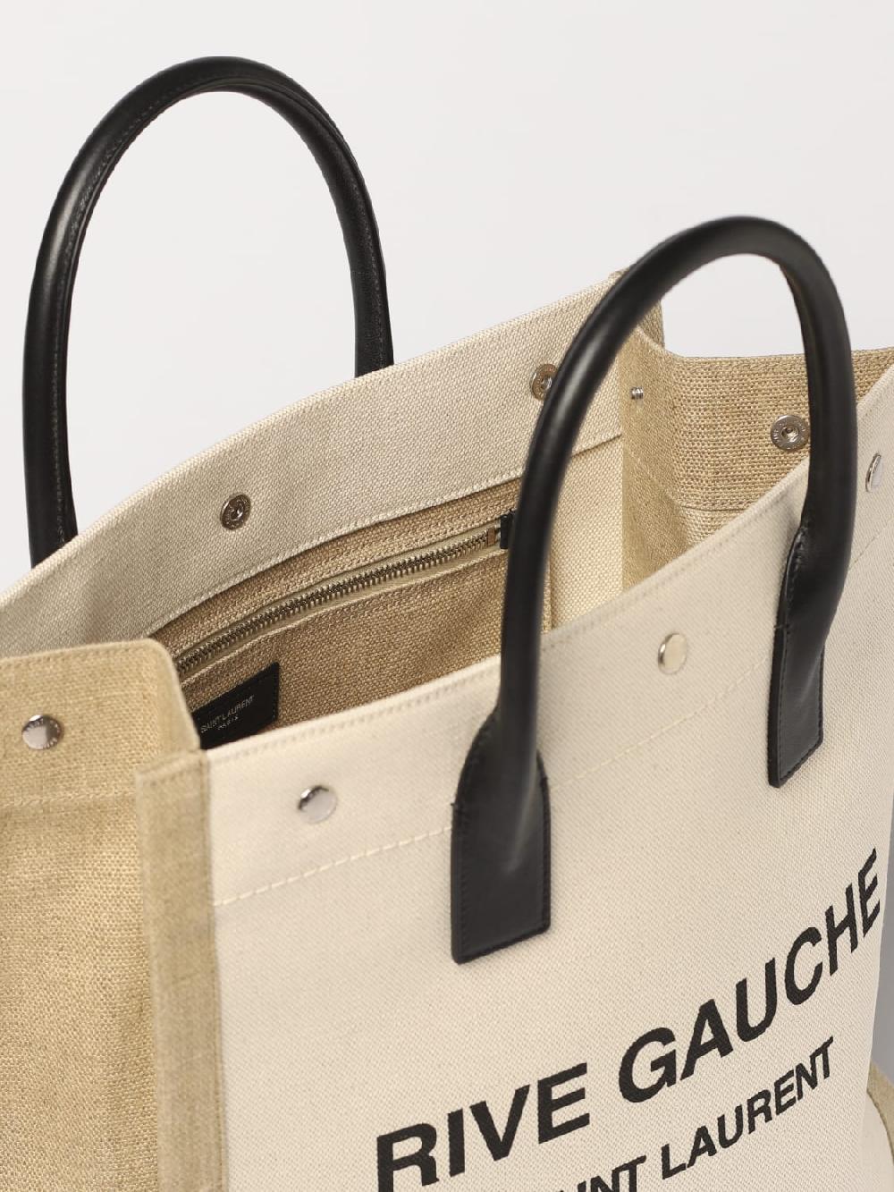 Giglio Borsa Rive Gauche North/South Saint Laurent in canvas di cotone Prezzo basso
