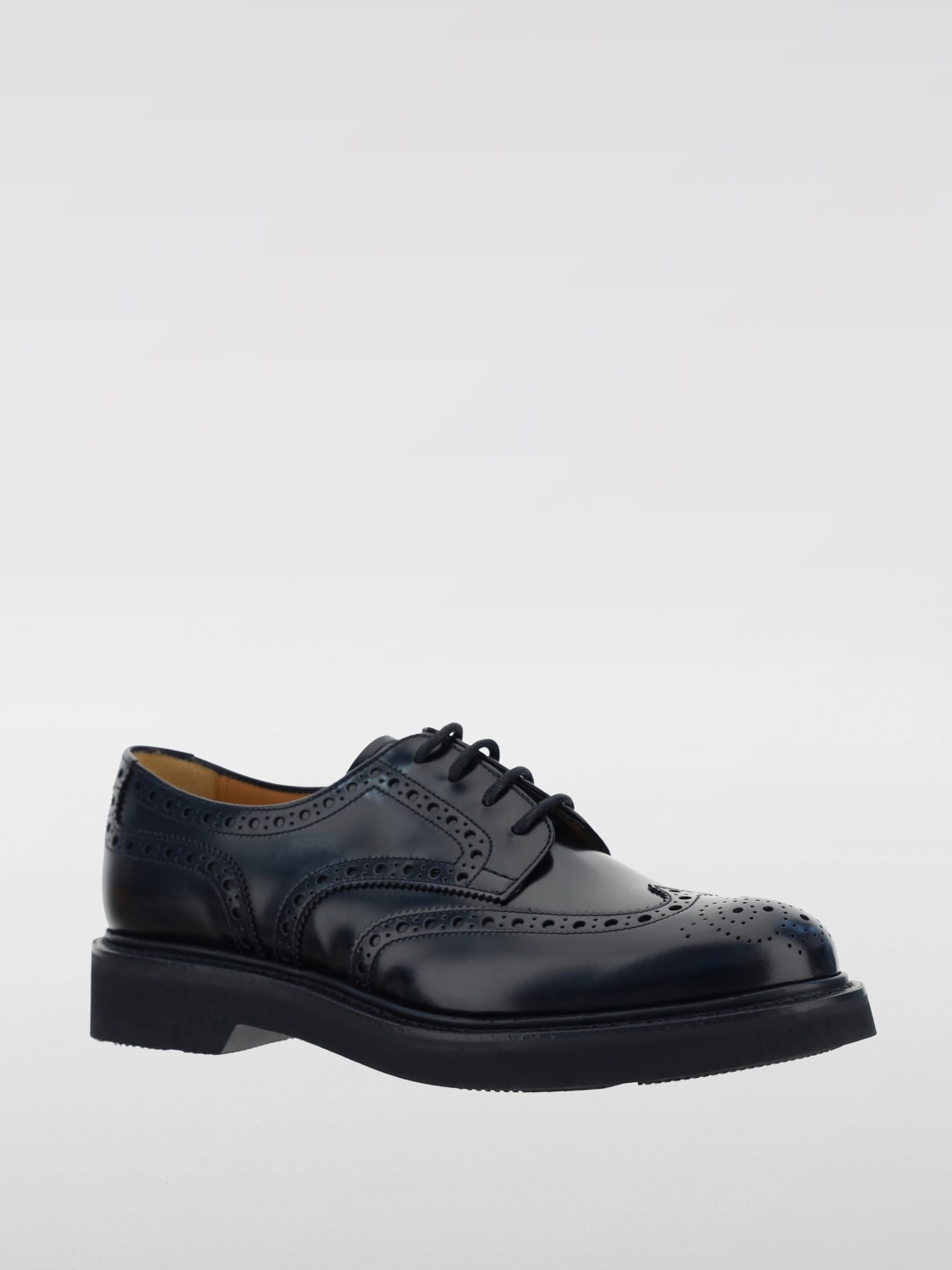 Giglio Derby Church's in pelle spazzolata con motivo brogue In Saldo