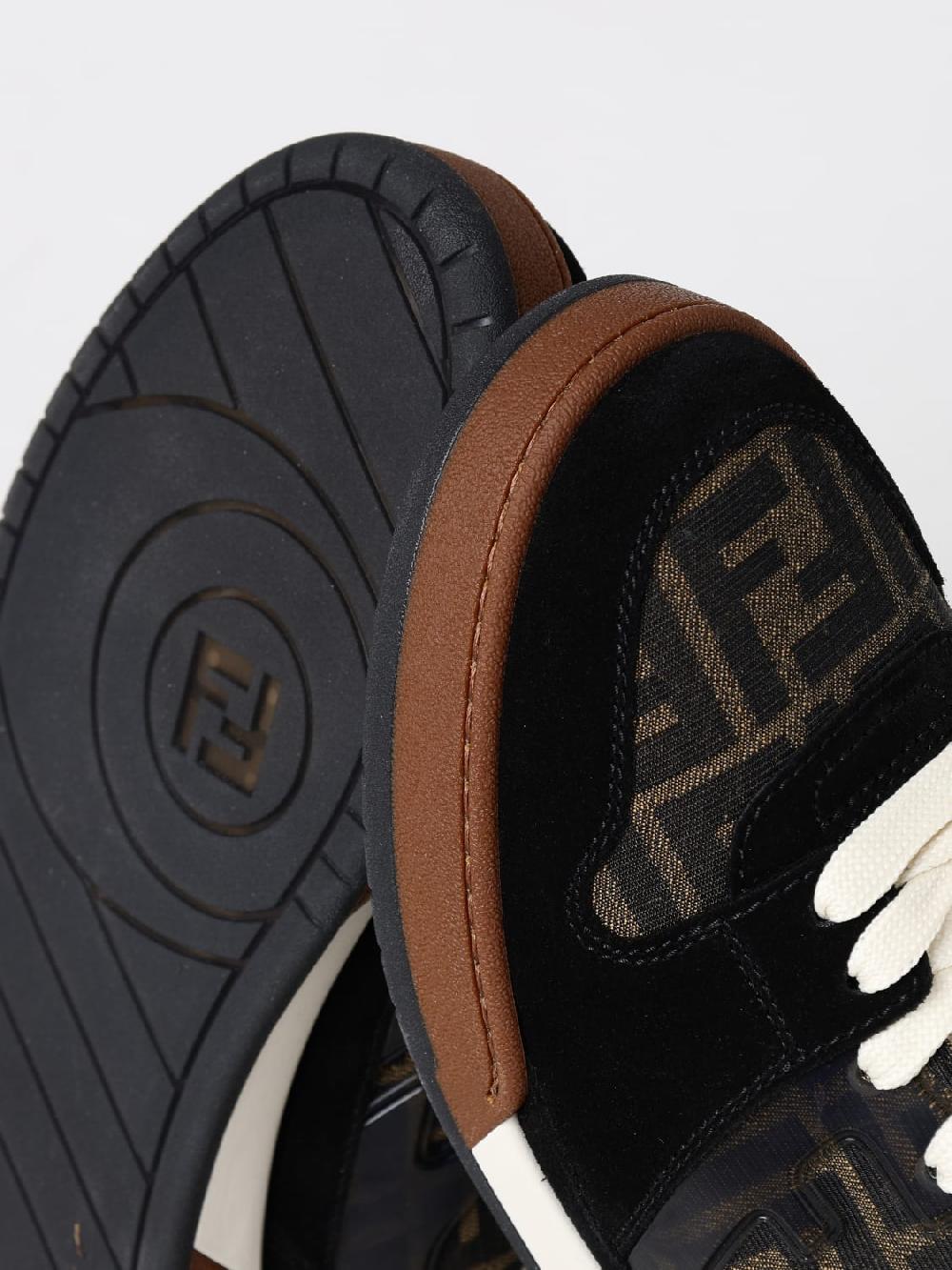 Giglio Sneakers Match Fendi in pelle e mesh con monogram FF jacquard Latest fashion