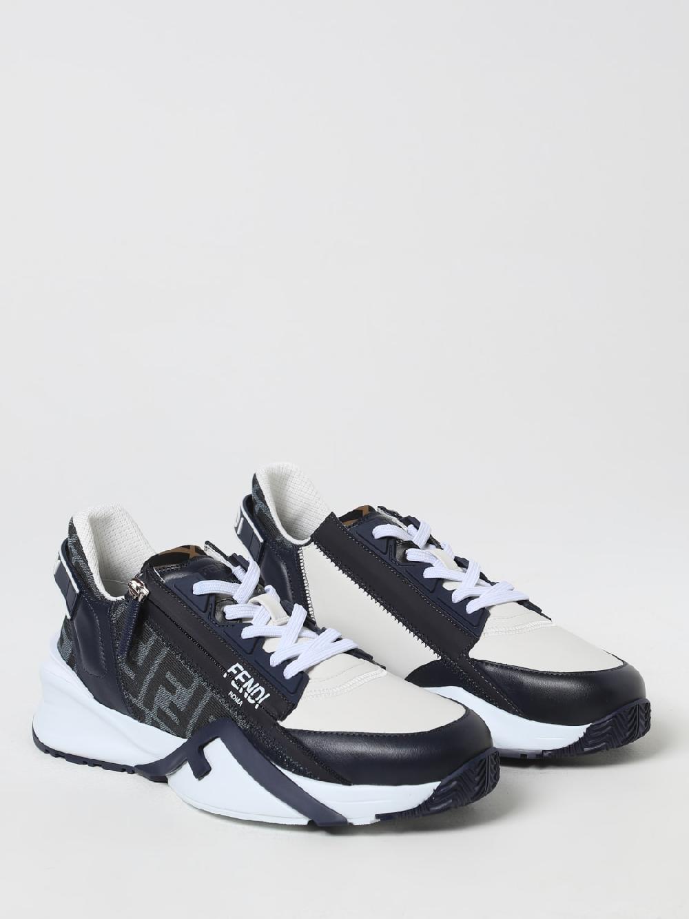 Giglio Sneakers Flow Fendi in pelle e tessuto con FF jacquard Ultimi due giorni