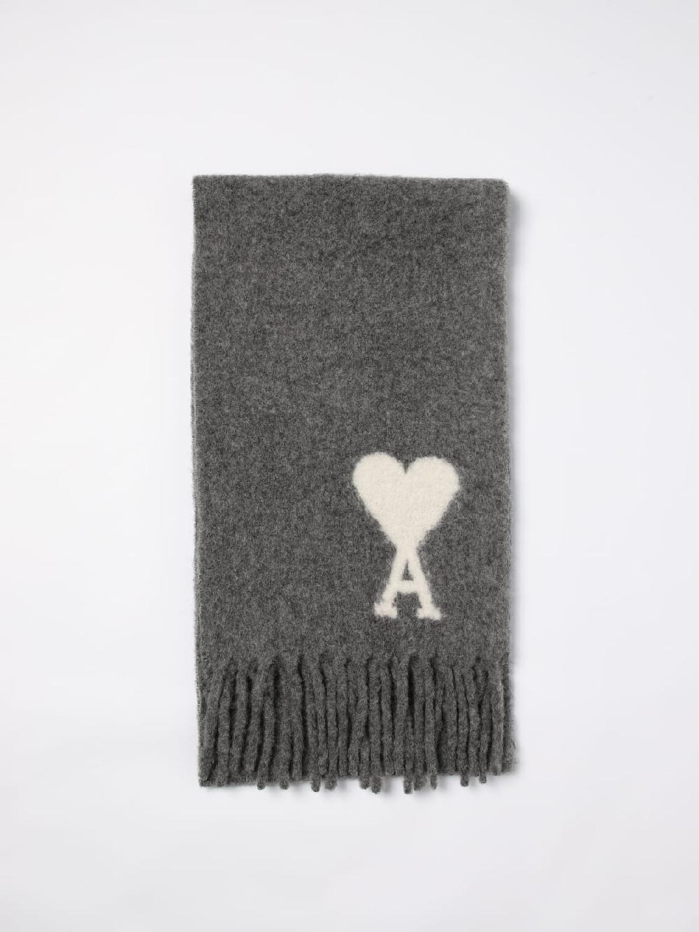 Giglio Sciarpa Ami Paris in lana di alpaca con logo jacquard Fino al 60% di sconto