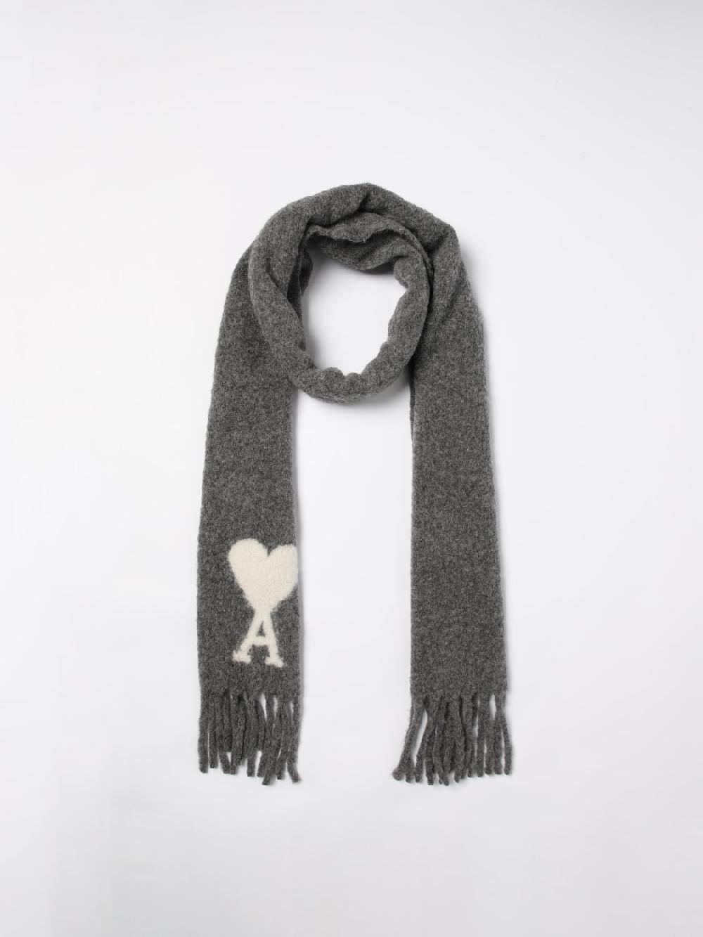 Giglio Sciarpa Ami Paris in lana di alpaca con logo jacquard Fino al 60% di sconto