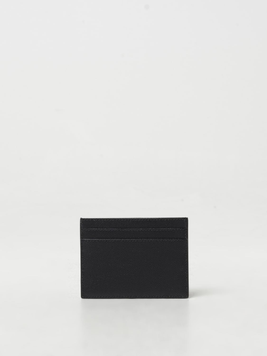 Giglio Portacarte di credito Saint Laurent in pelle grain de poudre Esporta salva