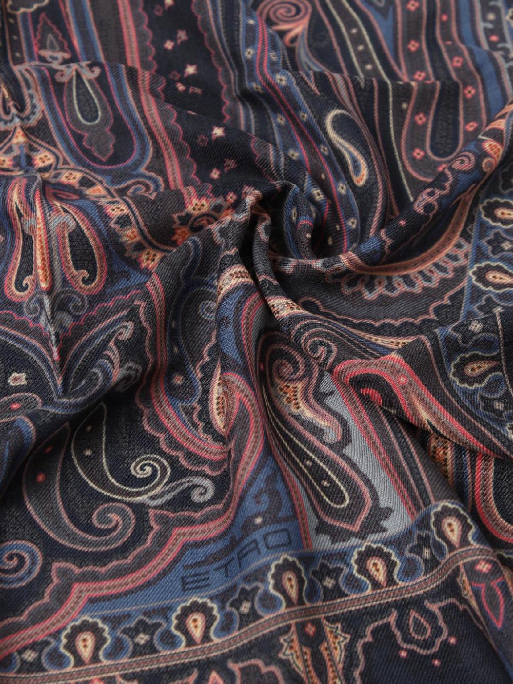 Giglio Sciarpa Etro in lana e seta con Paisley jacquard In Saldo