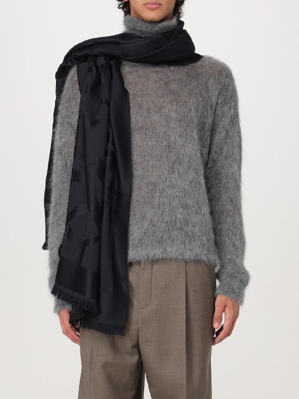Giglio Sciarpa Saint Laurent in lana con logo jacquard Sconti VIP