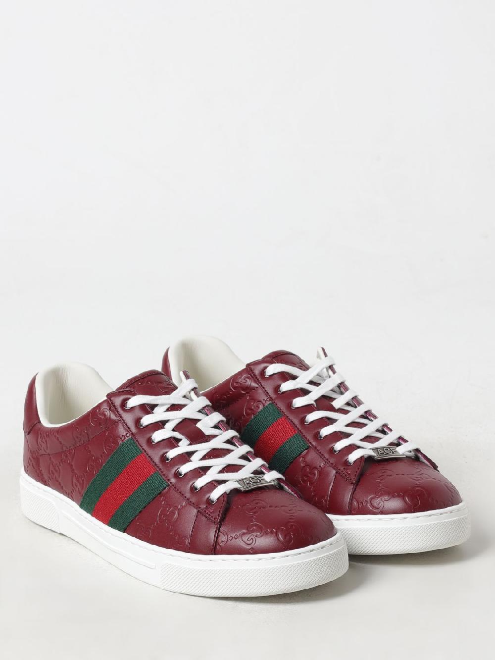 Giglio Sneakers Ace Gucci in pelle con monogram GG Negozi Online