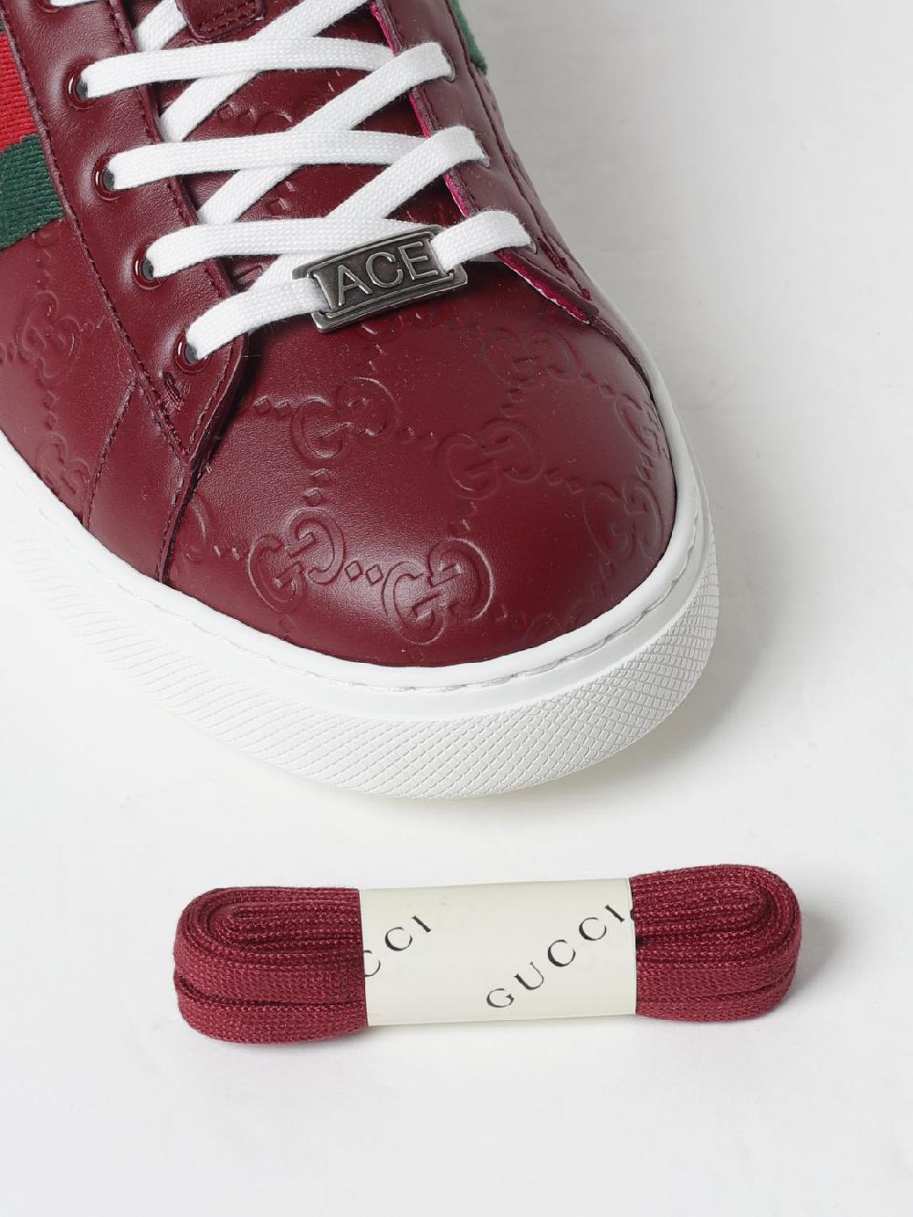 Giglio Sneakers Ace Gucci in pelle con monogram GG Negozi Online