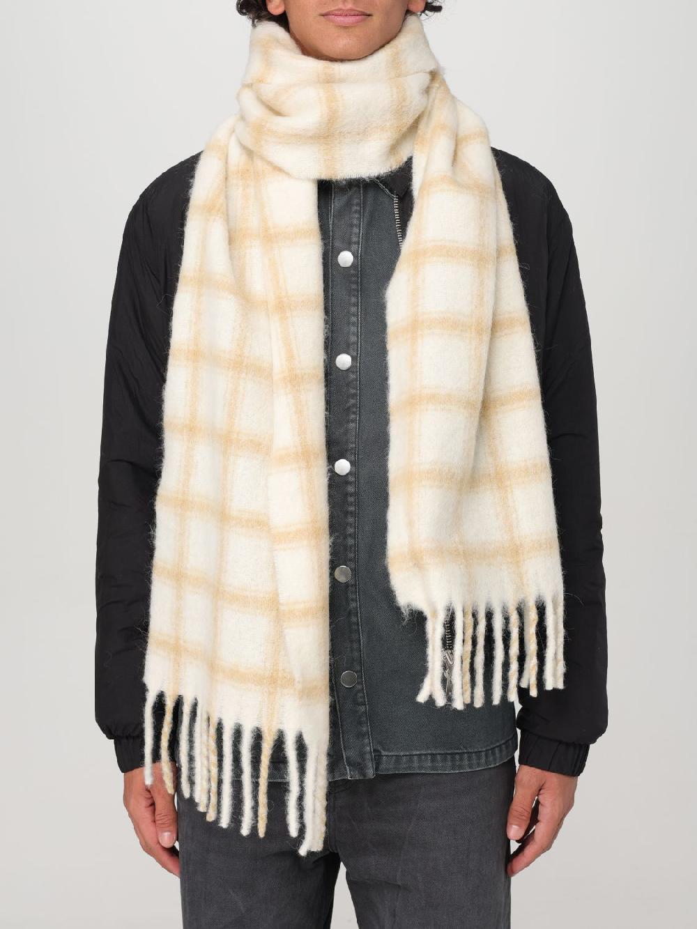 Giglio Sciarpa Ami Paris in misto lana con motivo a quadretti jacquard Vendita Calda