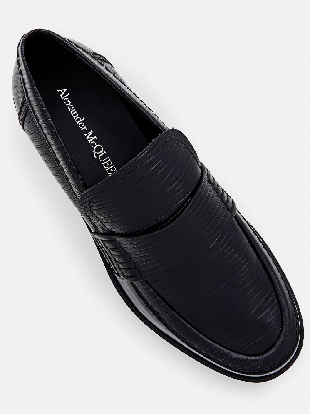 Giglio Mocassino Alexander McQueen in pelle stampa lucertola Saldi Di Fabbrica