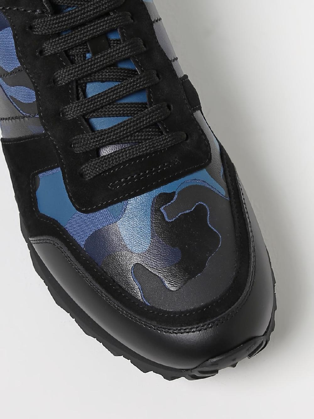 Giglio Sneakers Rockrunner Valentino Garavani in nappa e tessuto camouflage Negozio online di fabbrica