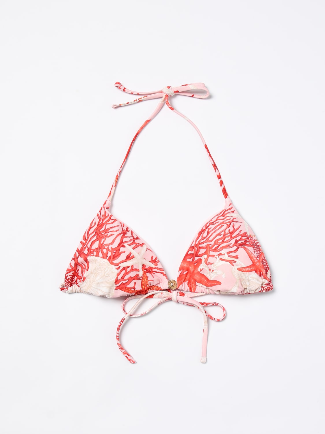 Giglio Bikini top Versace in lycra stampata Nuova