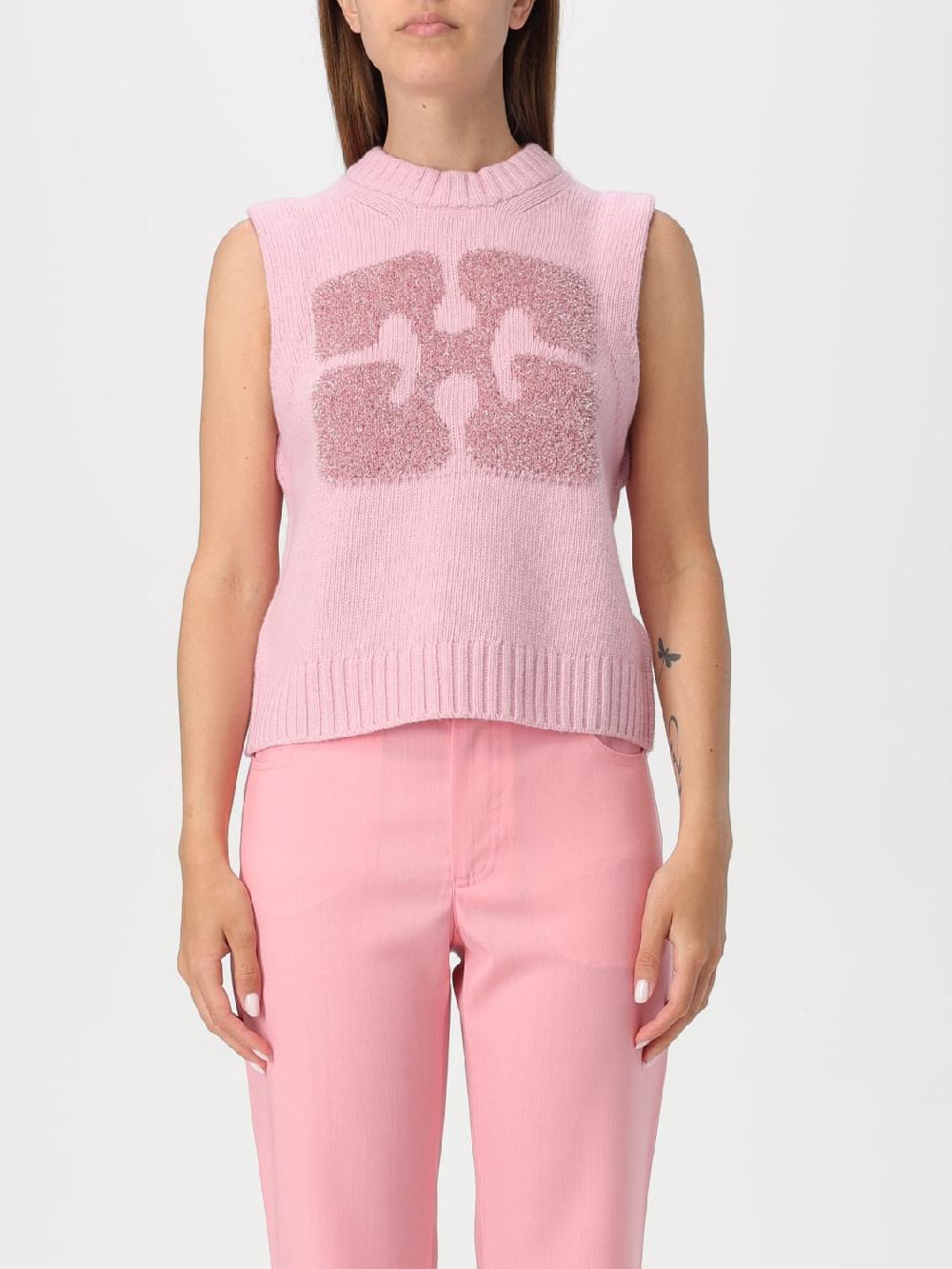 Giglio Maglia con logo metallic Ganni Comprane uno, ottenene uno gratis
