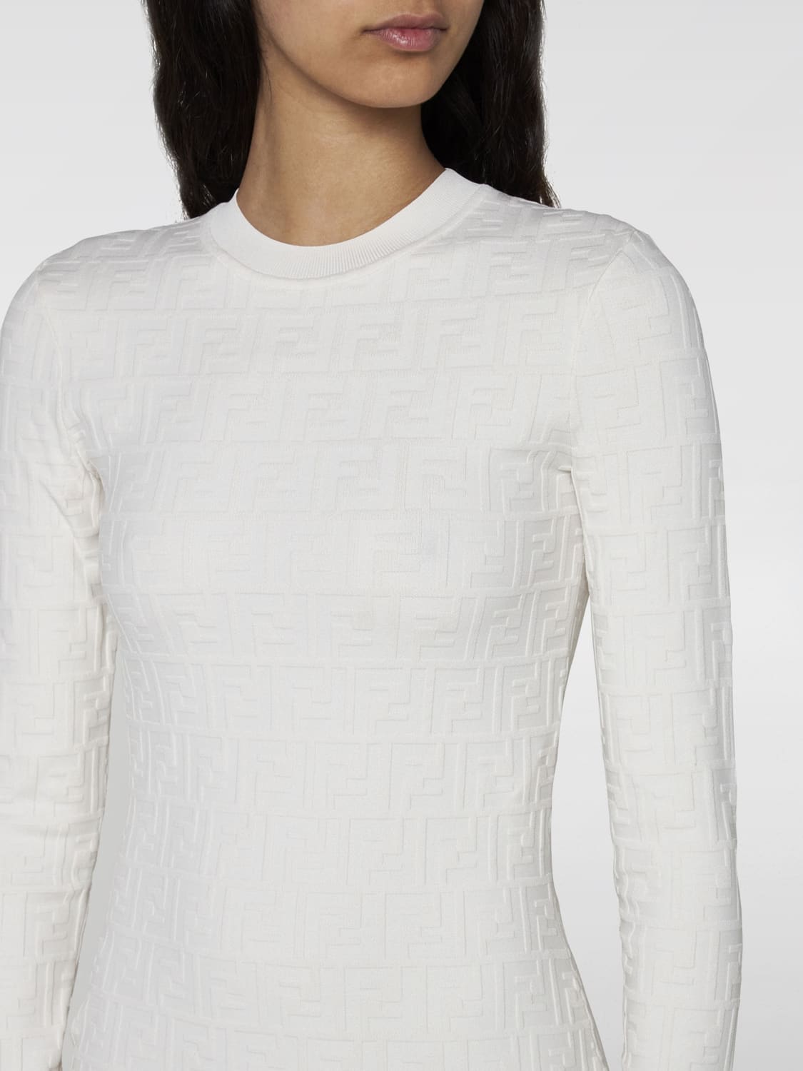 Giglio Abito Fendi in viscosa con logo jacquard Offerta