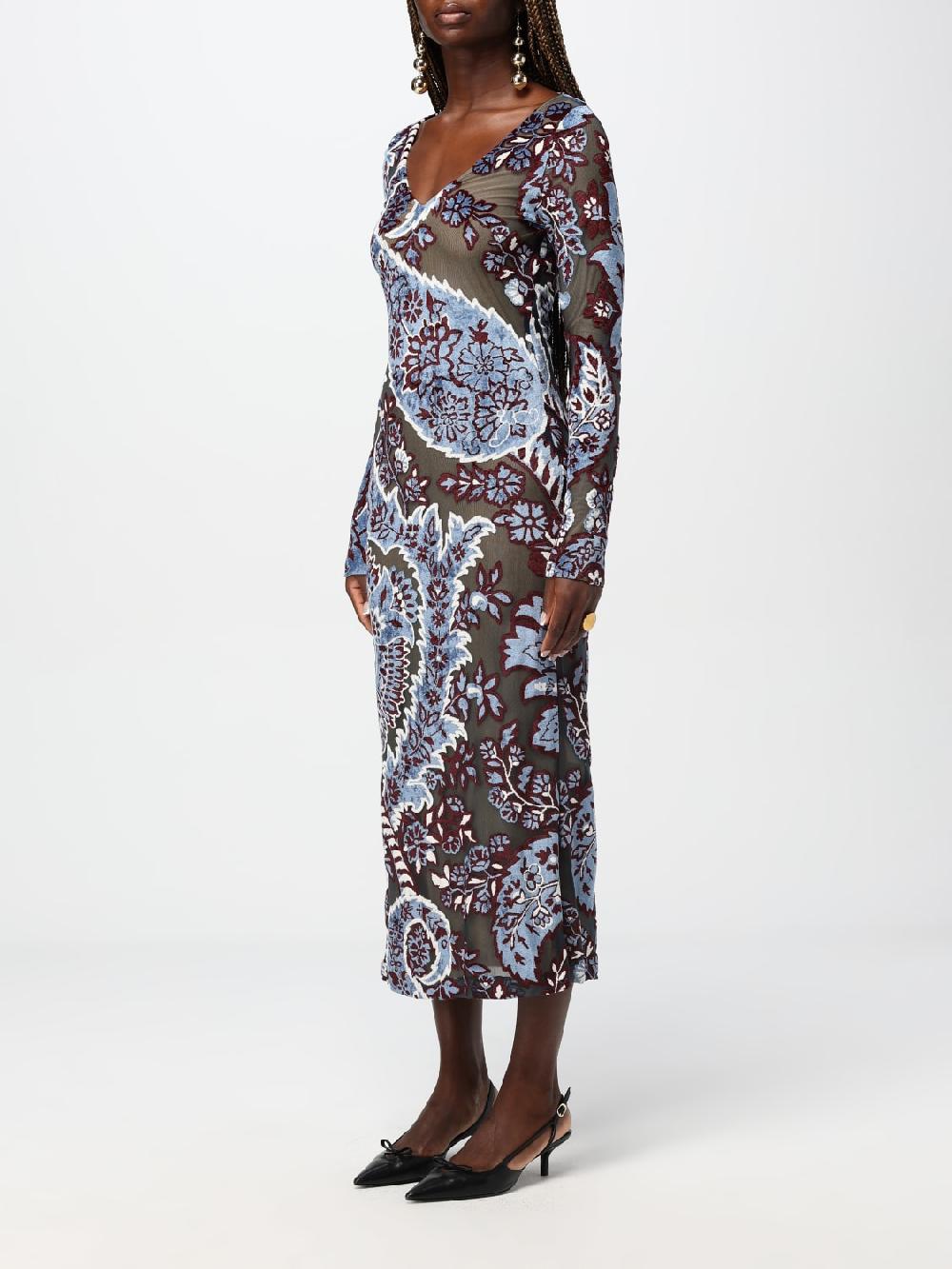 Giglio Abito midi Etro in viscosa con stampa jacquard Fornitura limitata
