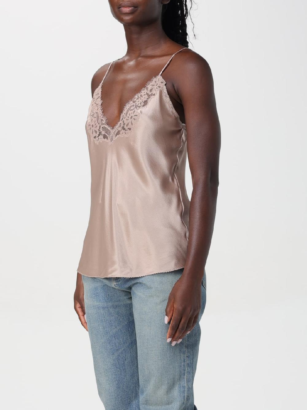 Giglio Top Saint Laurent in seta con pizzo Solo un giorno rimasto