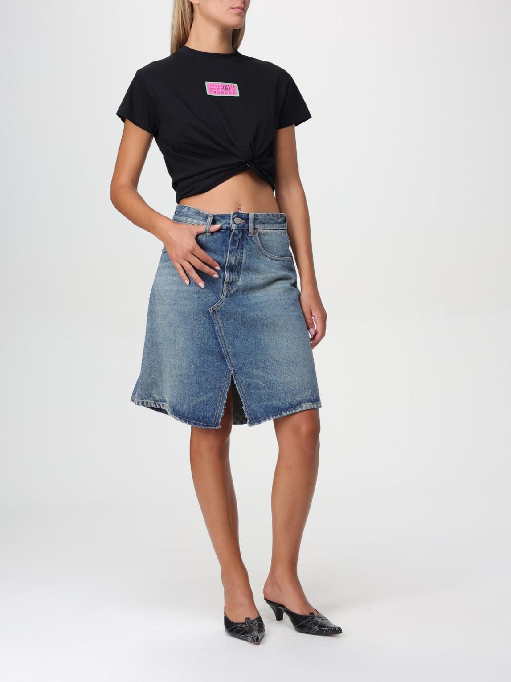 Giglio Gonna MM6 Maison Margiela in denim di cotone Black Friday Prezzi