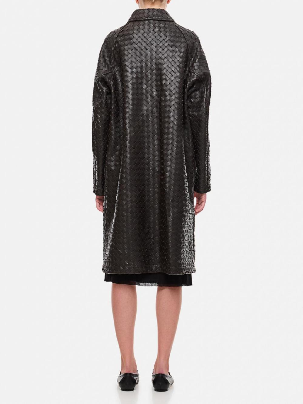 Giglio Cappotto Bottega Veneta in pelle intrecciata Duty-free