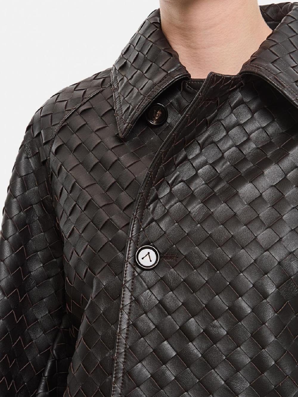 Giglio Cappotto Bottega Veneta in pelle intrecciata Duty-free