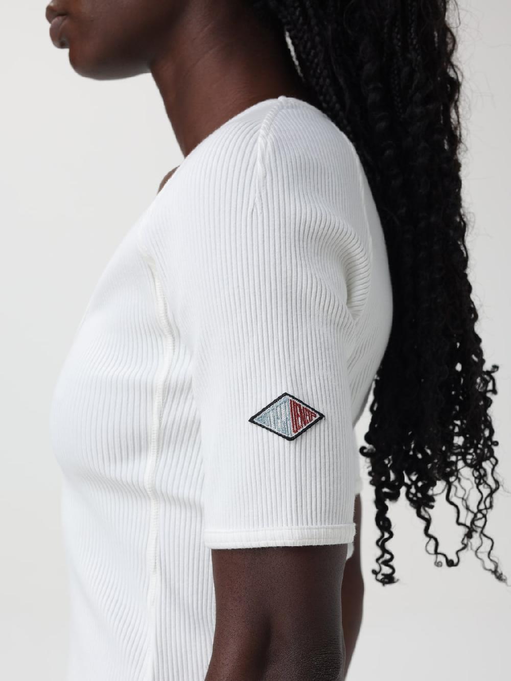 Giglio Top a costine con patch logo Bottega Veneta In Vendita