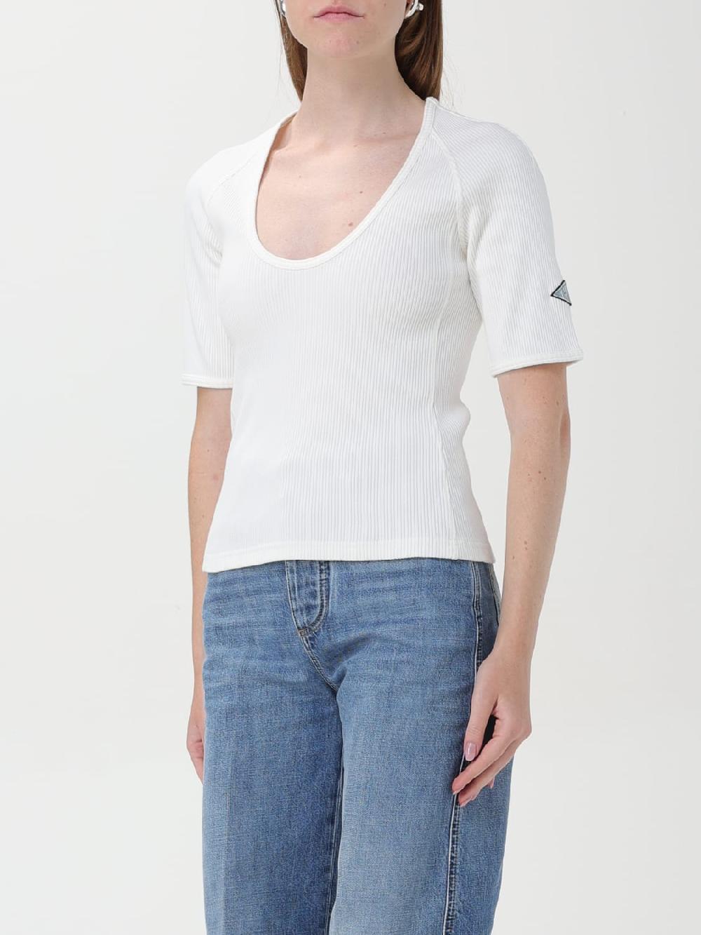 Giglio Top a costine con patch logo Bottega Veneta In Saldo