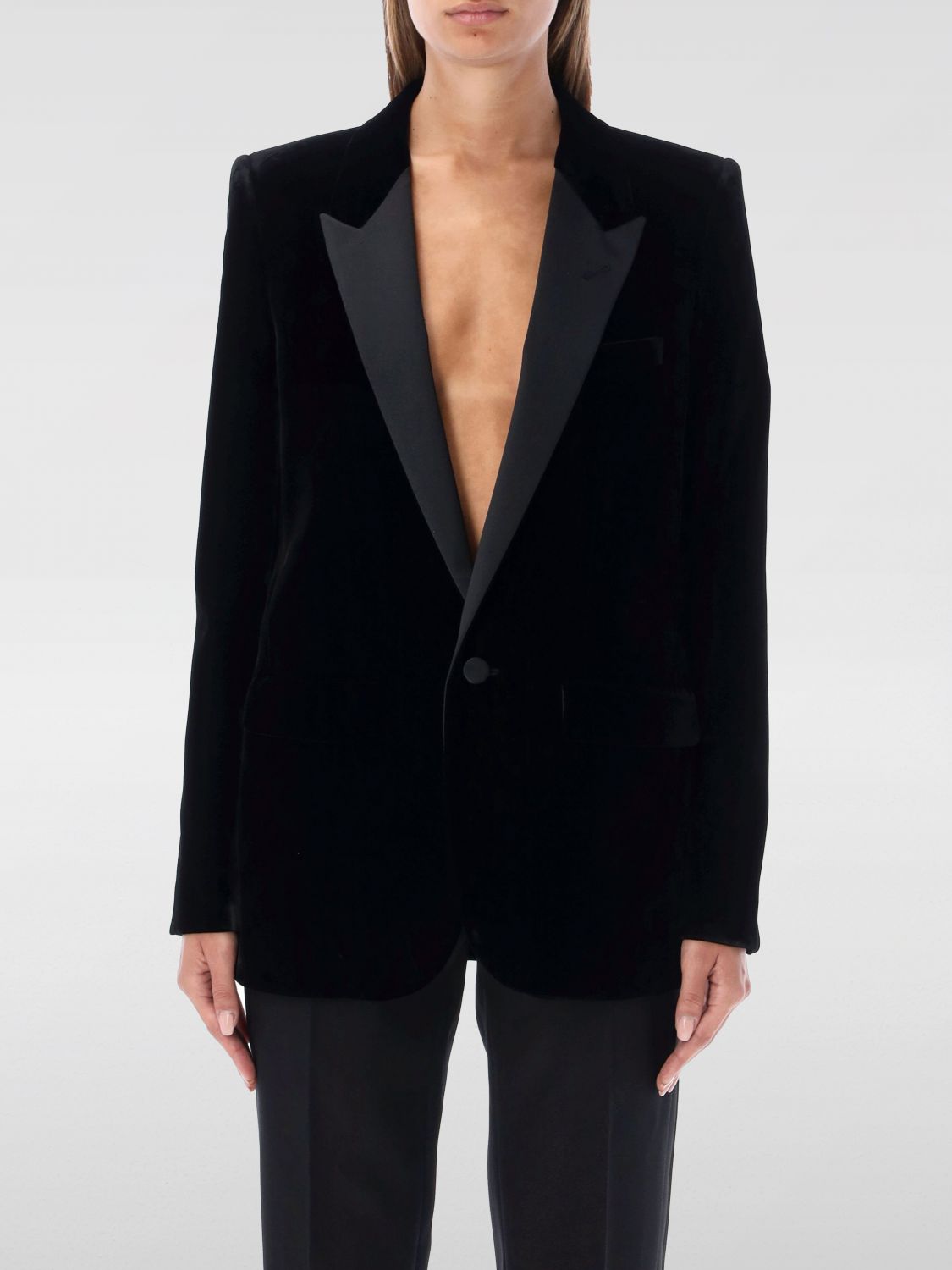 Giglio Blazer Saint Laurent in velluto Vendite stagionali