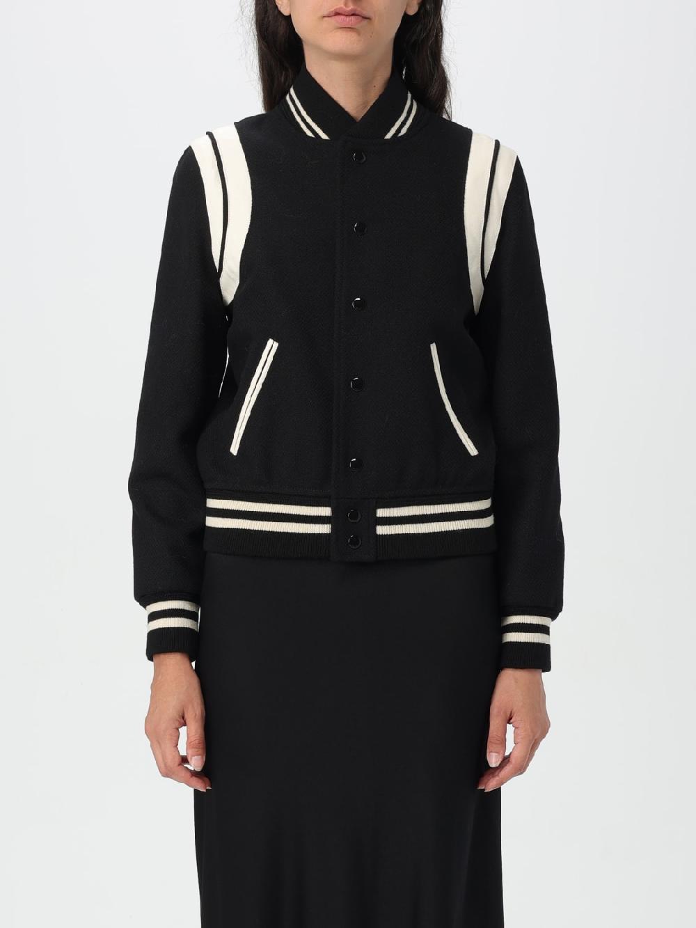 Giglio Bomber Saint Laurent in pelle di agnello e lana Black Friday