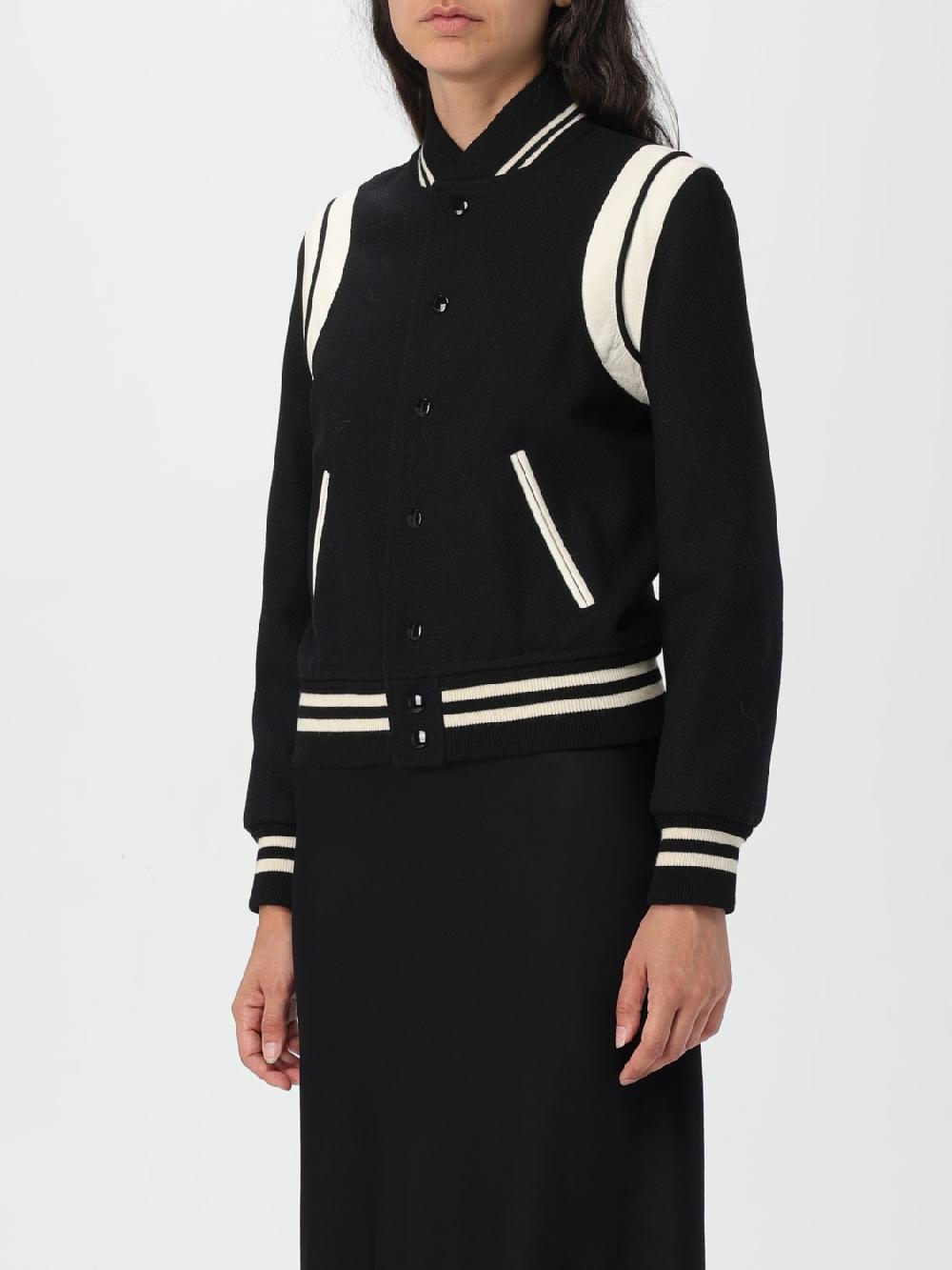 Giglio Bomber Saint Laurent in pelle di agnello e lana Black Friday