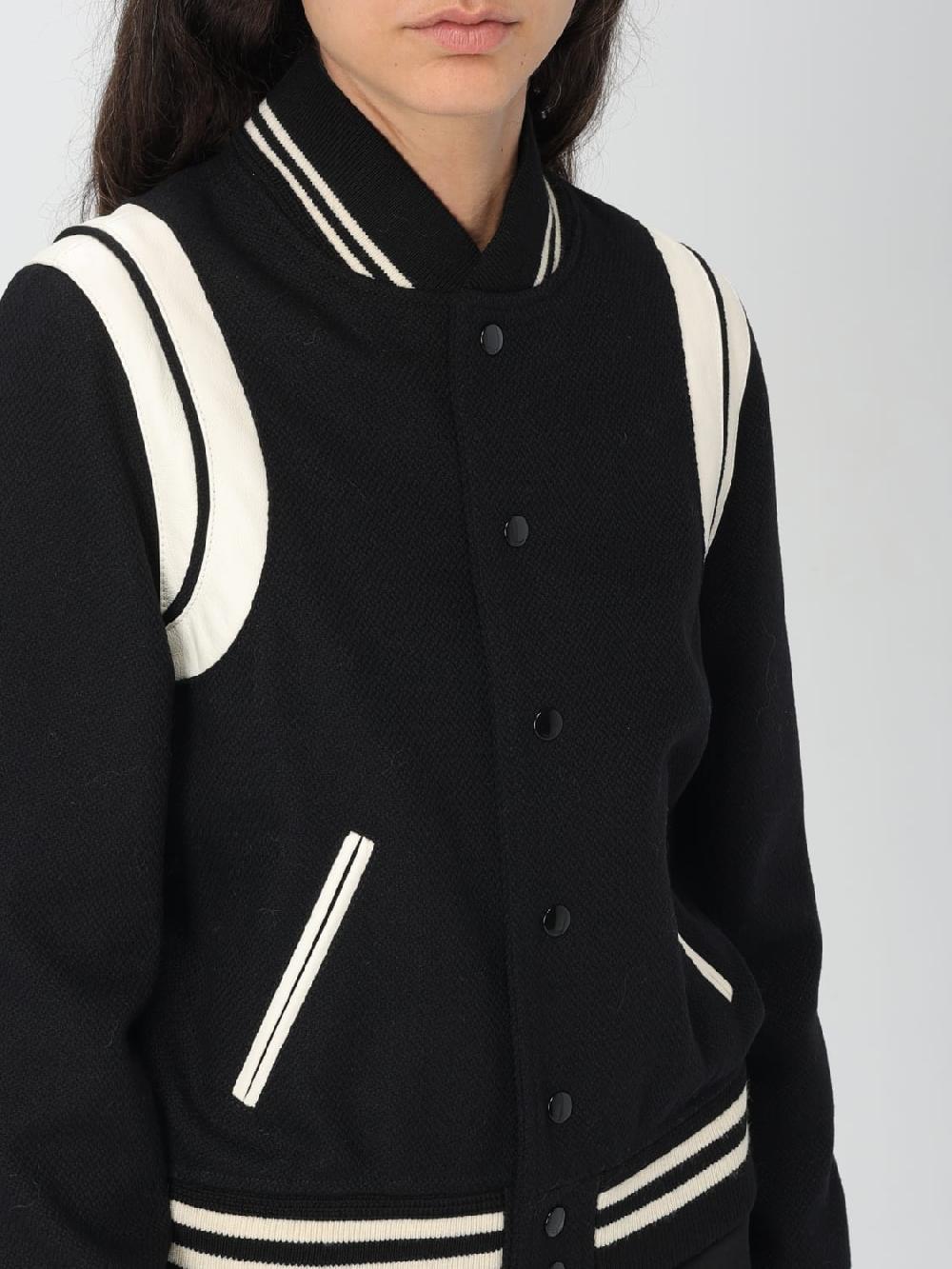 Giglio Bomber Saint Laurent in pelle di agnello e lana Black Friday