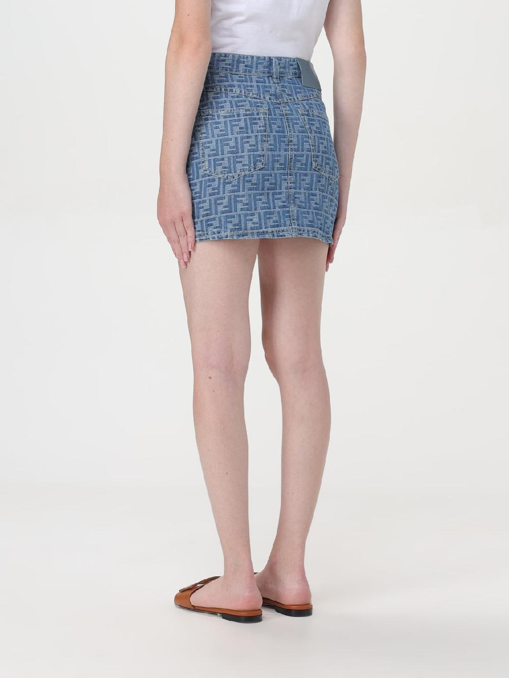 Giglio Gonna mini in denim FF Fendi Offerta Pasqua