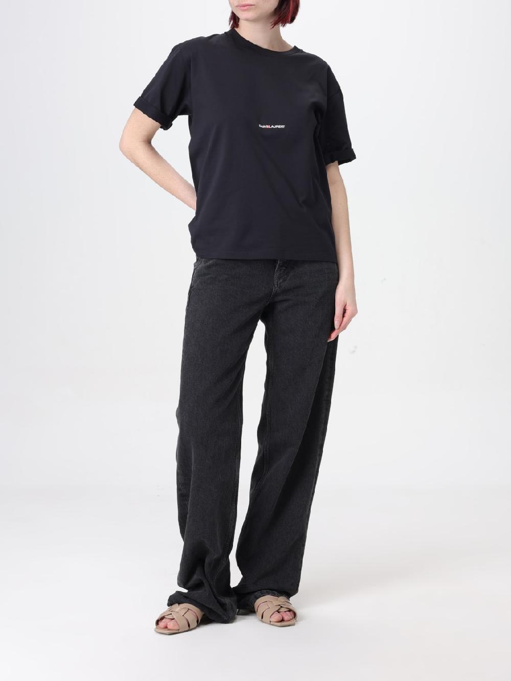 Giglio T-shirt basic Saint Laurent con logo Offerte esclusive