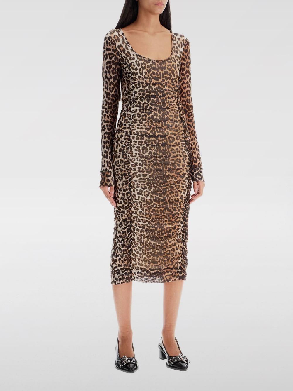 Giglio Abito Ganni in tessuto elasticizzato animalier Negozio