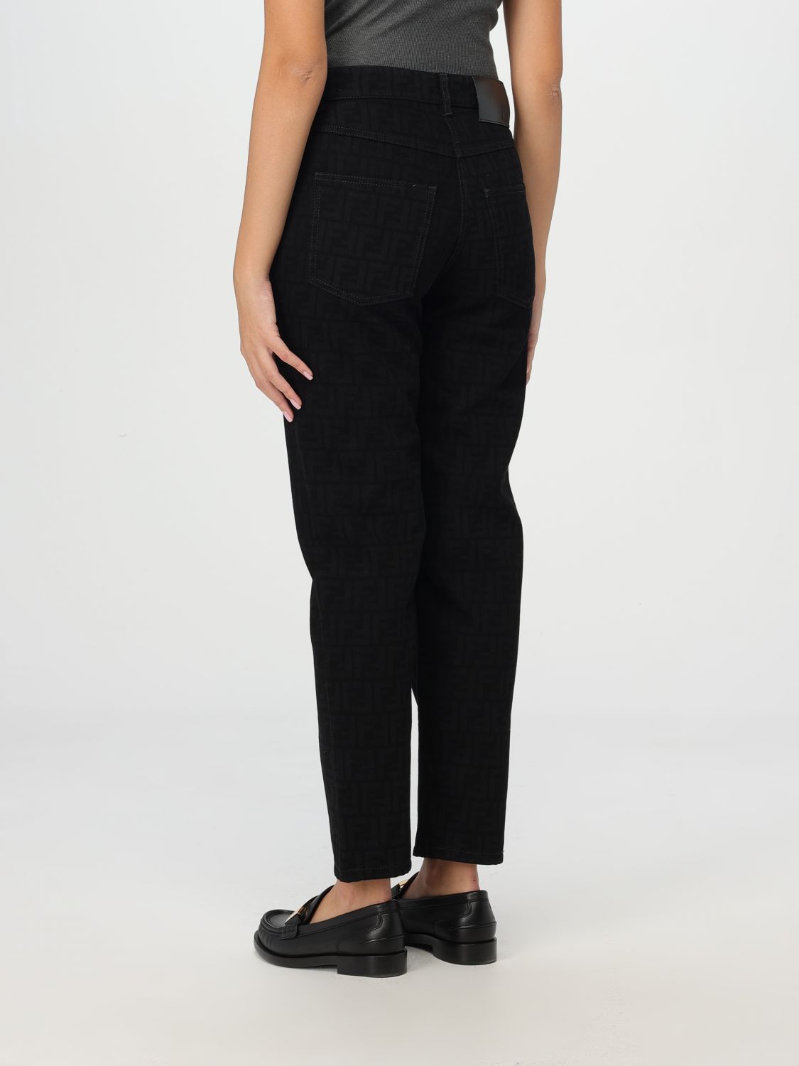 Giglio Jeans Fendi in denim di cotone con monogram FF jacquard Fino al 60% di sconto