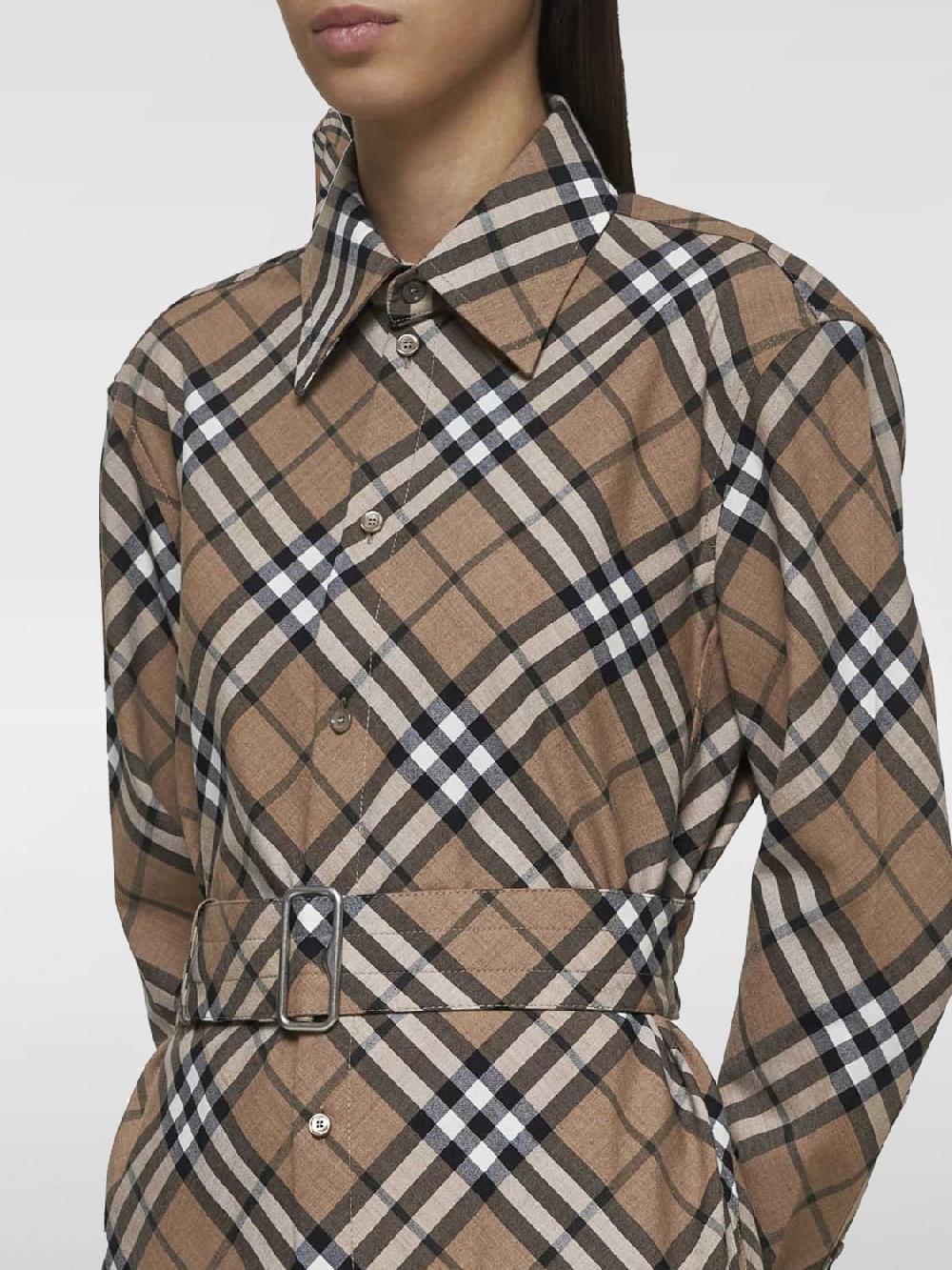 Giglio Abito chemisier Burberry in misto lana check Shopping Online